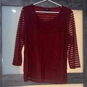 Alfani Deep Red Sheer Top